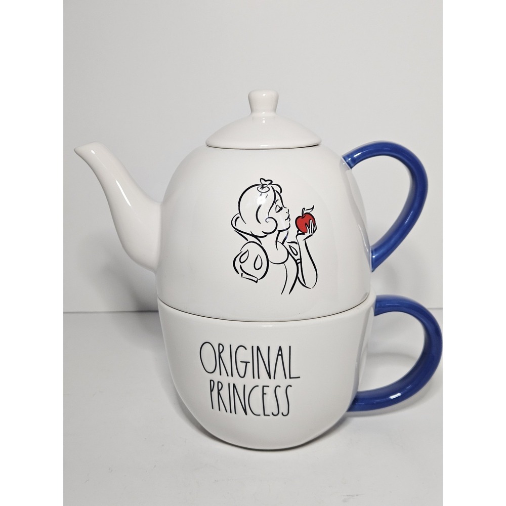 Rae Dunn Disney Snow White Tea For One Set Original Princess Teapot Mug Ceramic